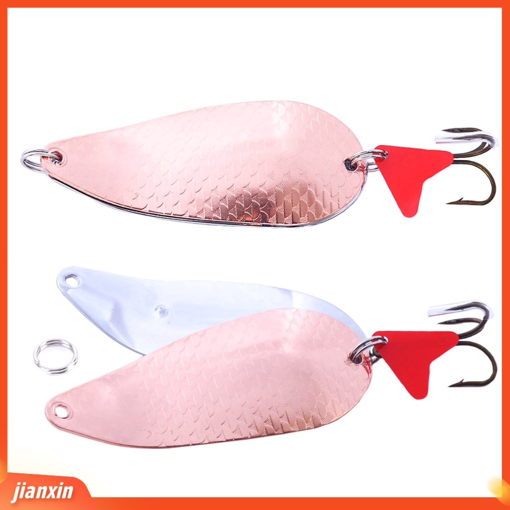 (In Stock) Umpan Pancing Dengan Kait Lapisan Ganda Lintah 8cm-43g Umpan Buatan Metal Spinner Spoon Lure Bait Perlengkapan Memancing