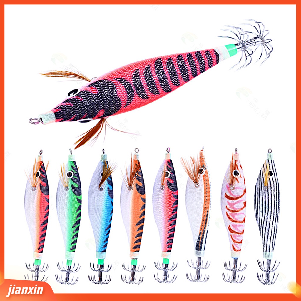 (In Stock) 10cm /9.6g Umpan Udang Kait Tajam Realistis Desain Efisien Umpan Buatan Kayu Udang Umpan Cumi Kait Jigging Untuk Memancing Di Laut