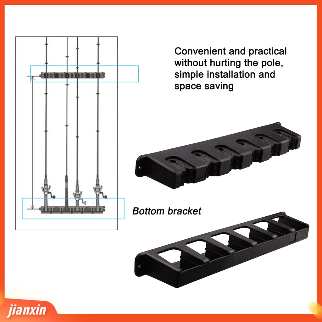 (In Stock) Bracket Joran Pancing Hemat Ruang Anti-slip Tahan Korosi Rak Penyimpanan Tiang Pancing Tempel Dinding Aksesoris Pancing