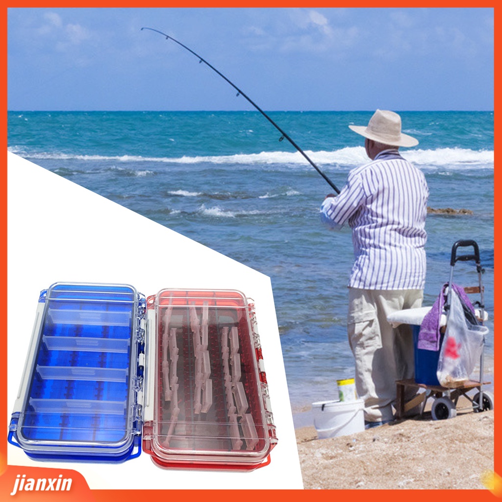 (In Stock) Fishing Tackle Box Dua Sisi Aksesoris Pancing Bahan Plastik Multifungsi Lure Case Untuk Memancing
