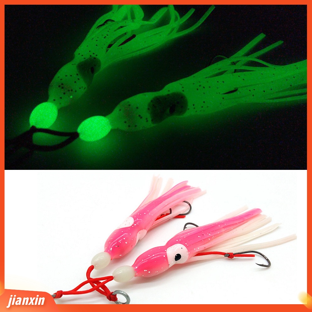 (In Stock) 2 Pcs 10 cm Lure Tajam Kait Umpan Gurita Buatan Fishing Tackle Aksesoris