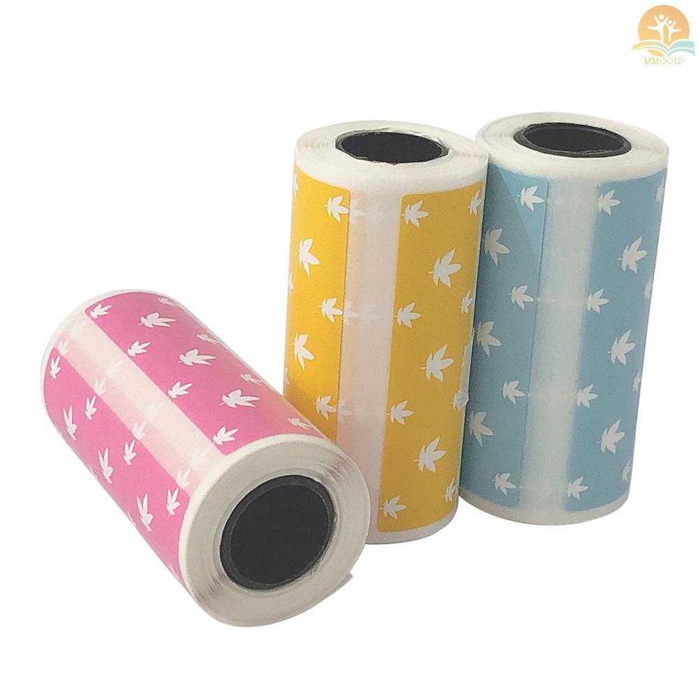 In Stock Lucu Kartun Label Thermal Langsung Roll 57*30mm (2.17*1.18in) Stiker Perekat Kuat Cetak Bening Untuk PeriPage A6 Pocket BT Thermal Printer, 3roll