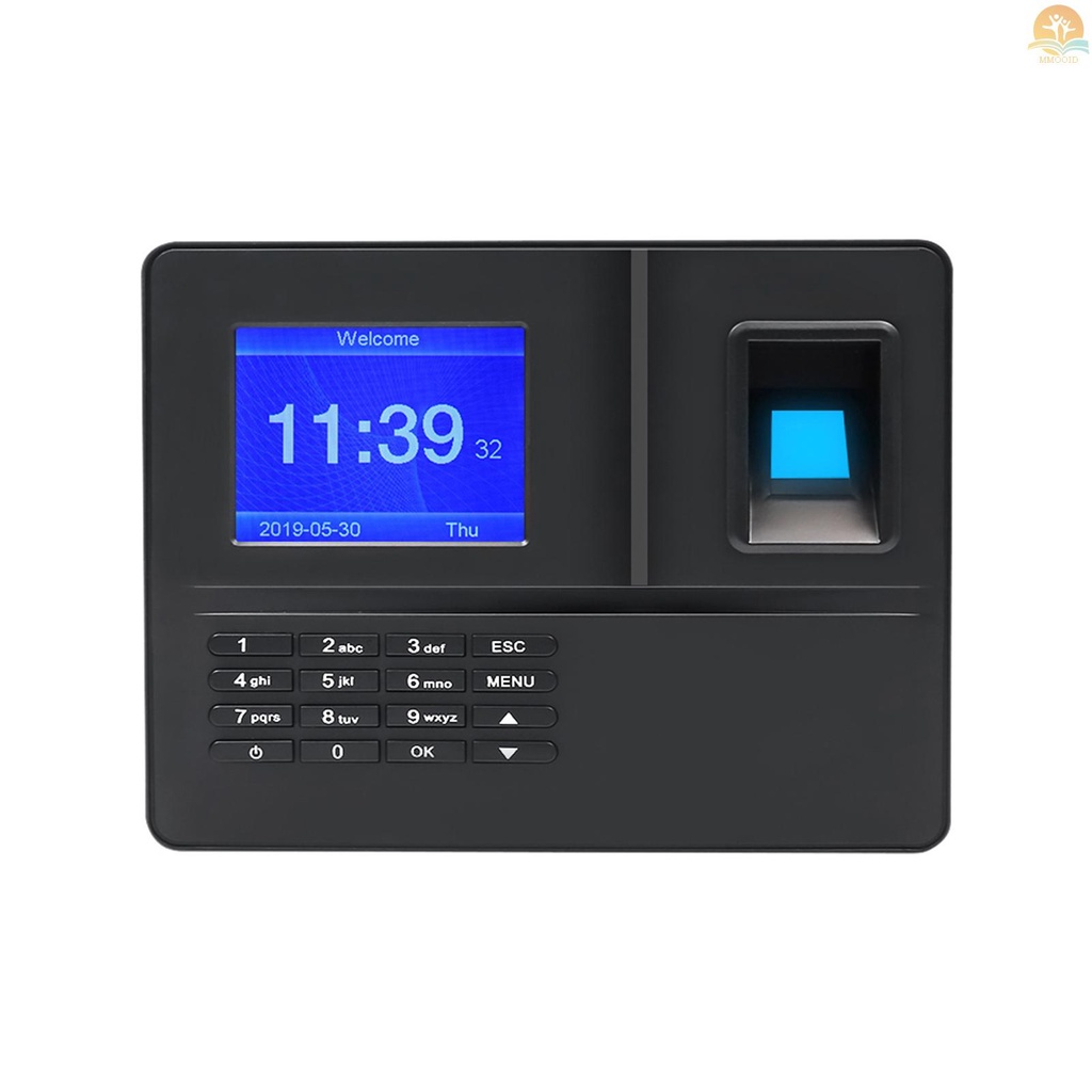 In Stock Mesin Absensi Sidik Jari Biometrik Cerdas Dengan Layar TFT Display 3.2 Inci Jam Waktu Fingerprint Password Karyawan Check-in Recorder Reader Support USB