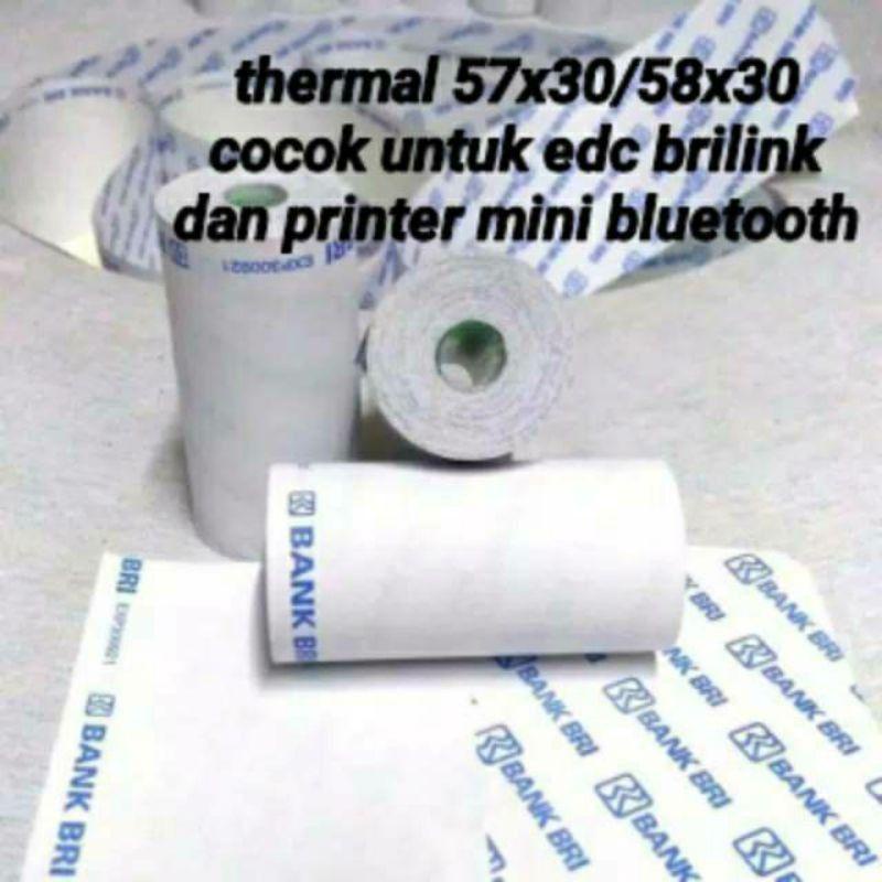 

10roll Kertas Struk Thermal EDC LOGO BANK BRI 58X30 57X30 untuk EDC Brilink dan Printer Mini Bluetooth