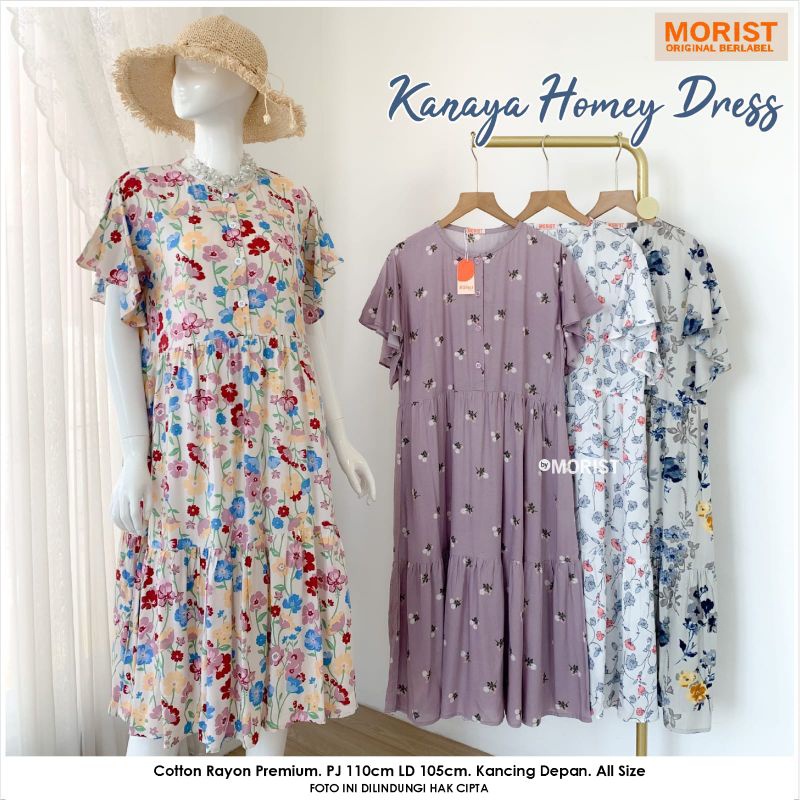 (BISA COD) Kanaya HomeDress Premium Daster Pendek Jumbo Allsize Busui Friendly Daster Kancing Depan 