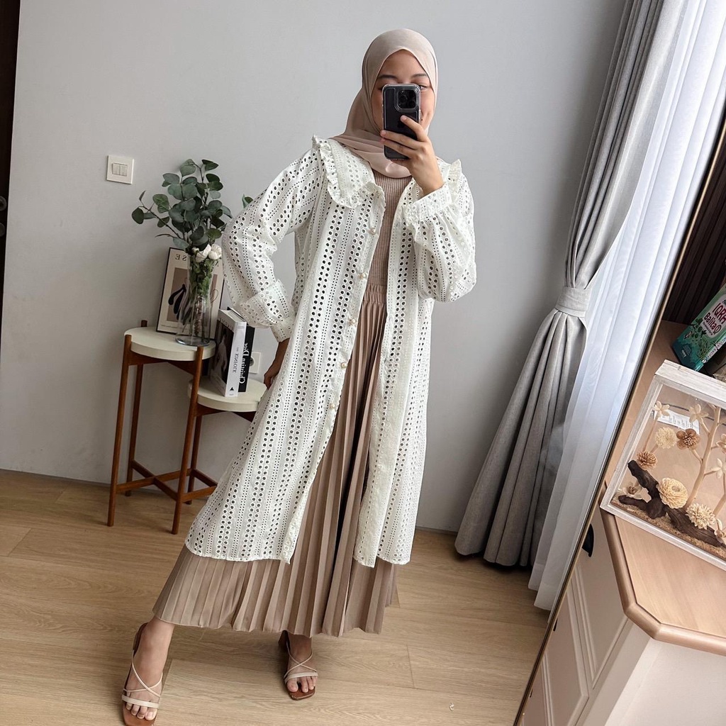 Oclo | Agazy Tunic Lace Brukat Bordir Tunik Midi Dress Outer