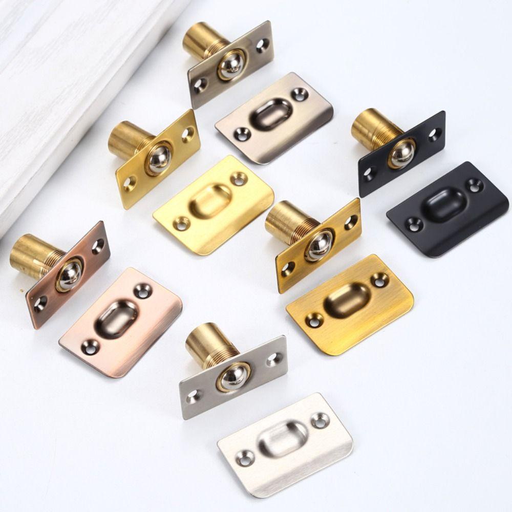 【 ELEGANT 】 Door Touch Bead, Kunci Manik-Manik Pintu Tangkap, Bola Spring Locking Invisible Untuk Hardware