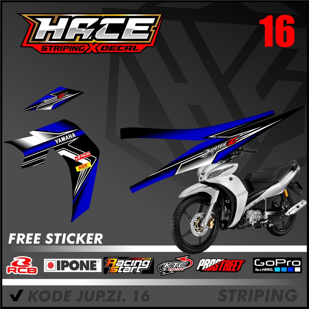 Striping Jupiter Z Robot - Sticker Stiker Variasi Lis Motor Jupiter Z Robot Robot Motif Racing 16