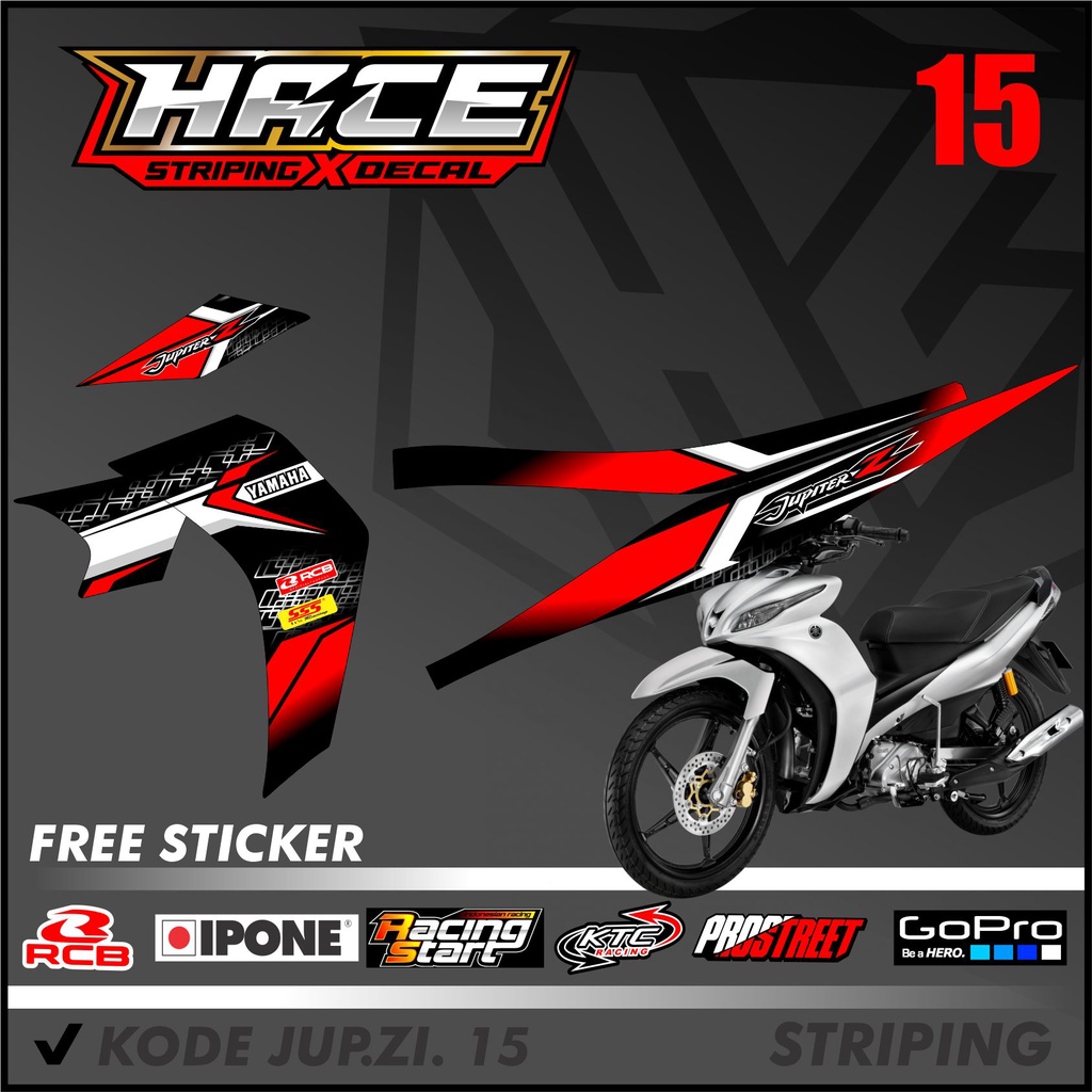 Striping Jupiter Z Robot - Sticker Stiker Variasi Lis Motor Jupiter Z Robot Robot Motif Racing 15