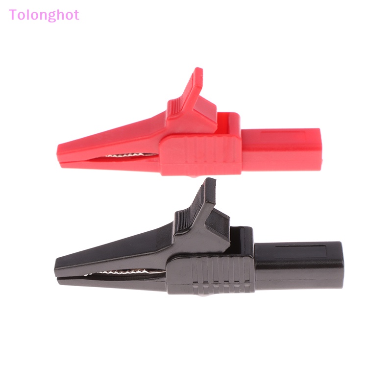 Tolonghot&gt; 1pasang Red+Black CATIII 1000V 32A Crocodile Clips Full Insulated Copper Alligator Clip Test Lead Untuk Sumur Megger Fluke