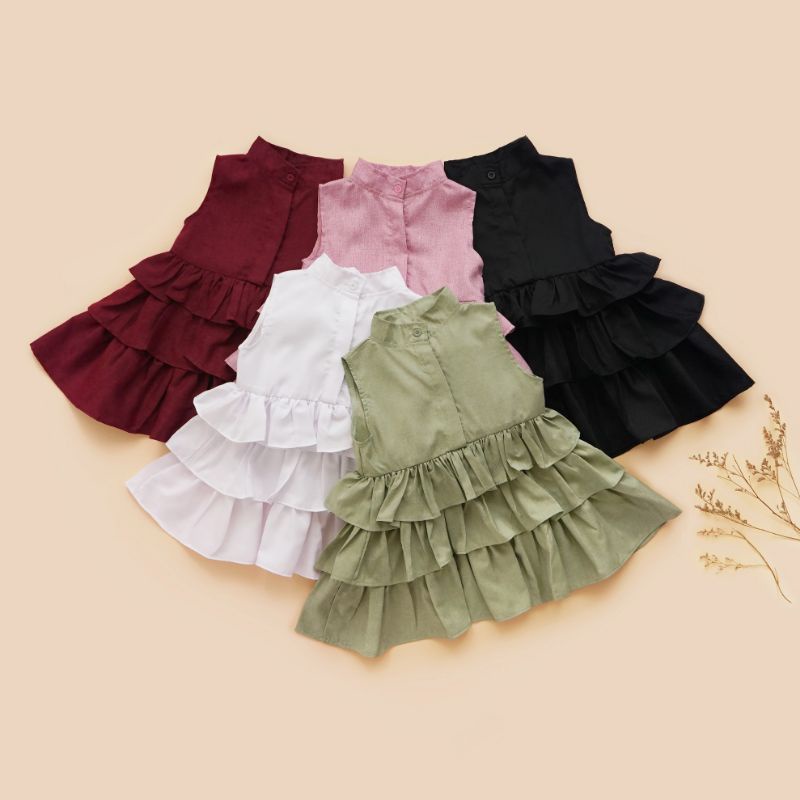 Dress Natal Anak Perempuan Warna Sage Green Model Terbaru Kekinian 2022 Bahan Import Premium Baju An