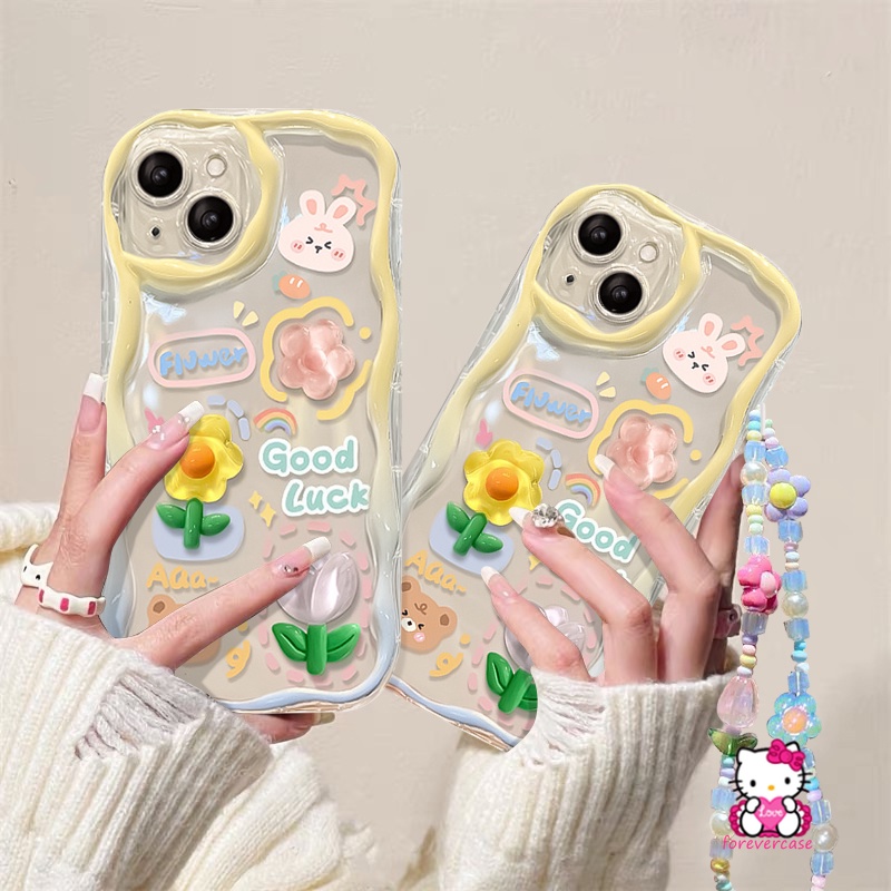 Kartun Kelinci Bintang Pelangi DIY Boneka Glossy Case Untuk Infinix Hot9 30i 10Lite 8catatan12 G96 Smart5 6 7 6Plus Hot 30 9 12 8 10 20 11 Bermain Kelinci Lucu 3D Bergelombang Melengkung Penutup Tepi