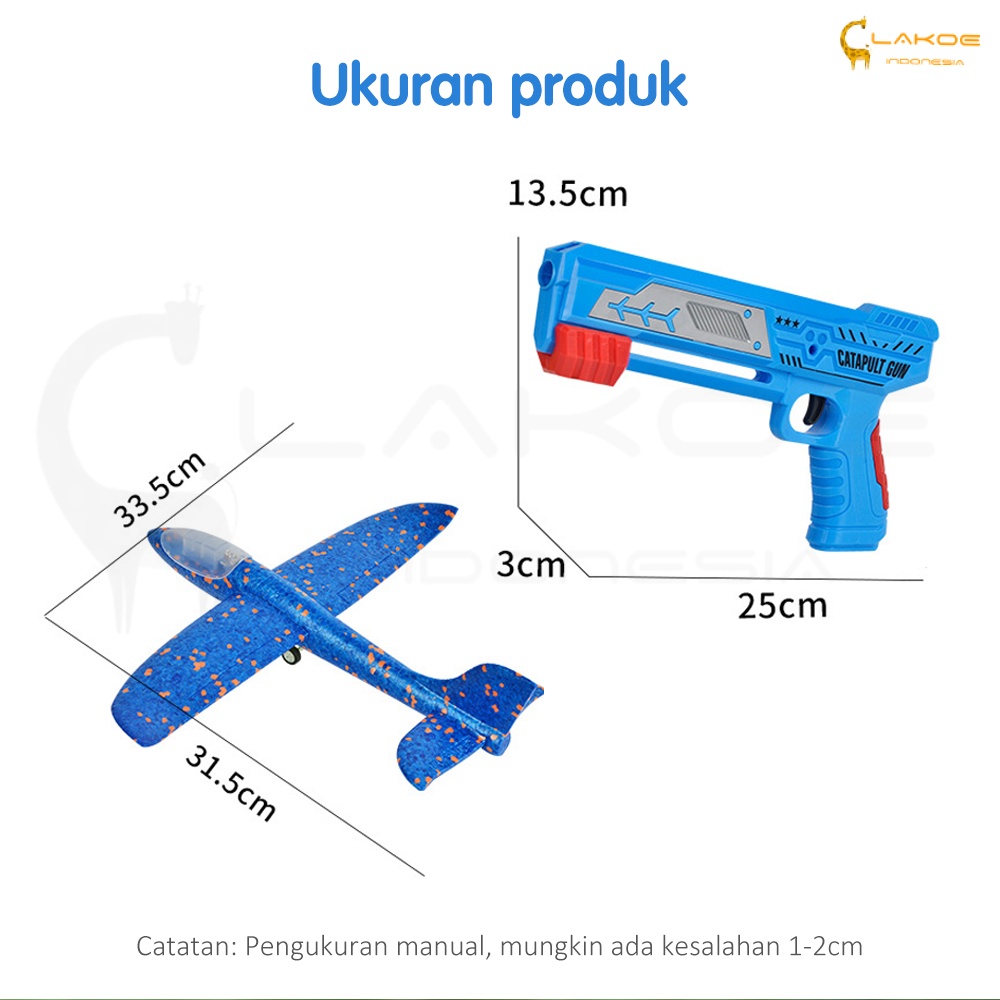 Lakoe Mainan Pistol Tembak Pesawat terbang air/Catapult Gun Anak/Mainan Tembakan Pistol Ketapel Pesawat