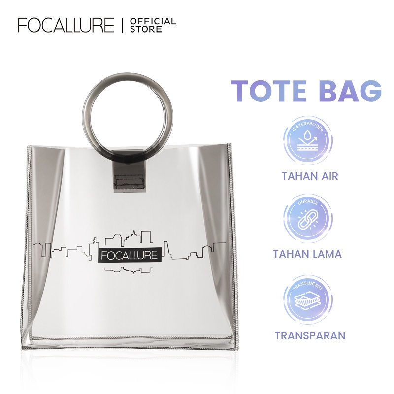 ♡ BEYOND STUDIO ♡ FOCALLURE #AmberGold Tote Bag beauty Fashion Travel Cosmetics Pouch PVC Waterproof