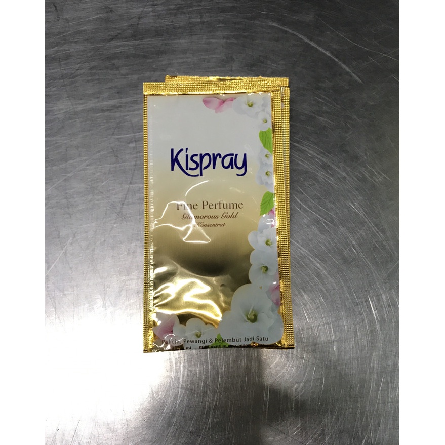 Kispray Gold 1 Renceng Isi 12 Sachet | Pewangi Pelembut Pakaian Murah