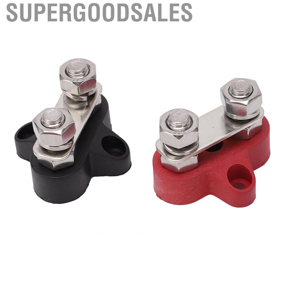 Supergoodsales (Black Plus Red)2 Pcs M8  Distribution Terminal Block Set Ground