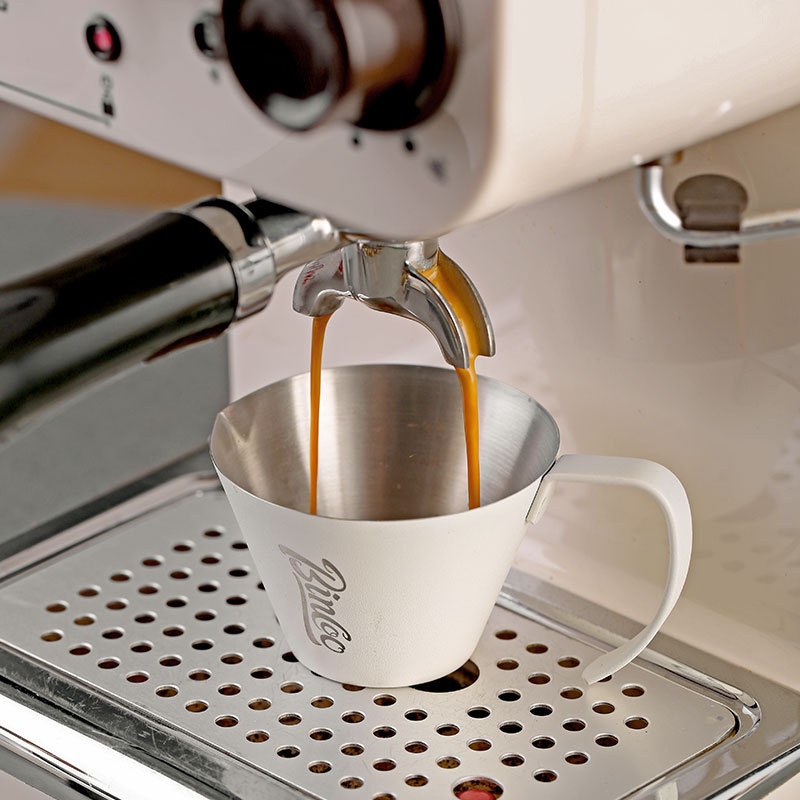 Gelas Espresso Single Spout Stainless Steel 120ml Dengan Skala Small Extraction Cup Measuring Jug