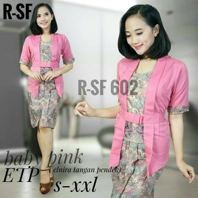 Setelan kebaya kutubaru etp lengan pendek cantika / kebaya kantor / natal / Set Kebaya Wanita Natal