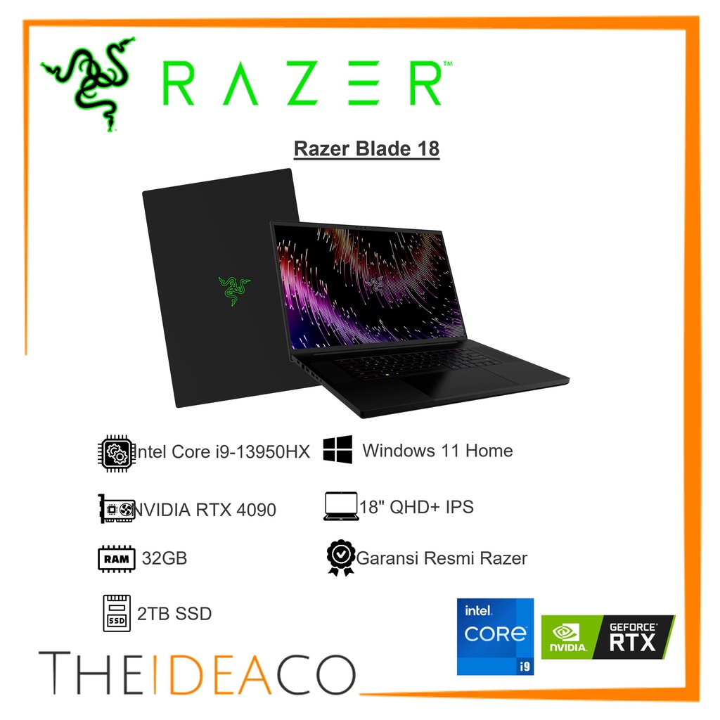 Razer Blade 18 i9-13950HX 32GB 2TB SSD RTX 4090 16GB 18" QHD+ Win11H