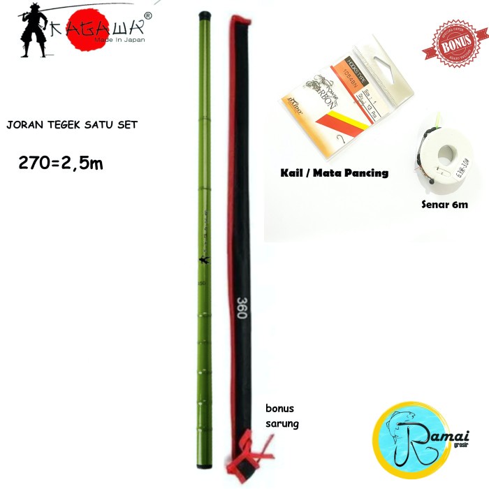 TERBARU JORAN TEGEK 1 SET KOMPLIT SENAR KAIL PANCING TERJANGKAU HIJAU MURAH - 270(2,5m)