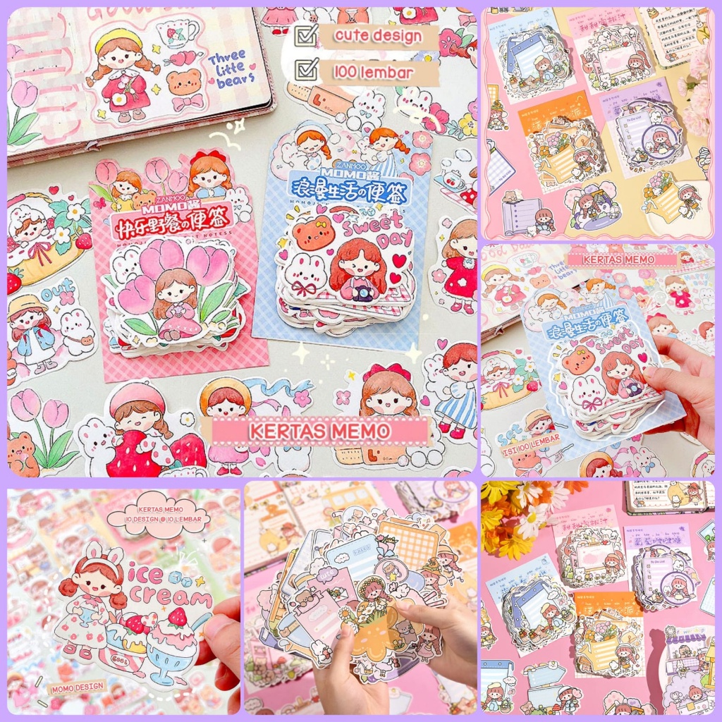 

GULAGULA - KERTAS MEMO LUCU UNTUK DEKORASI BUKU JOURNAL / JOURNALING / SCRAPBOOK / SCRAPING BOOK / MOTIF MOMO / KERTAS NOTE / CATATAN KECIL / TEMA KARTUN JEPANG LUCU KAWAII CUTE / STICKER DIARY LUCU / AESTHETIC / BULLETIN JOURNAL