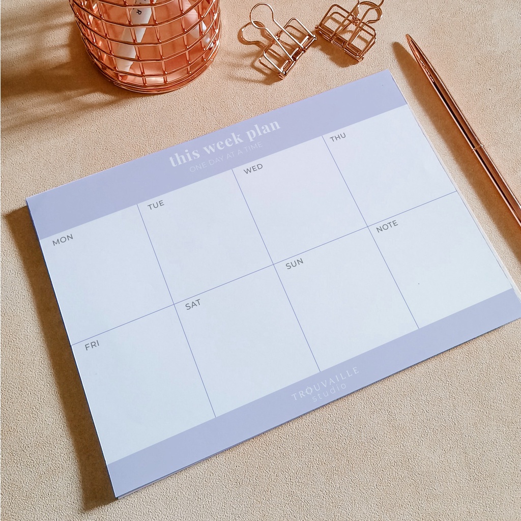 

TROUVAILLE STUDIO Weekly Planner A5 Memopad / Notepad Note Memo Pad Agenda Mingguan