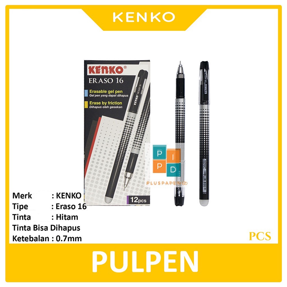 

KENKO - Pulpen Hapus Eraso 16 Erasable Bisa Dihapus Hitam - Pcs