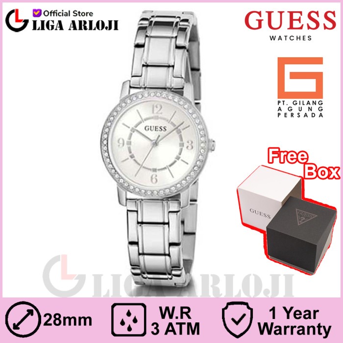 GUESS GW0468L1 Original MELODY Jam Tangan Wanita Analog Silver
