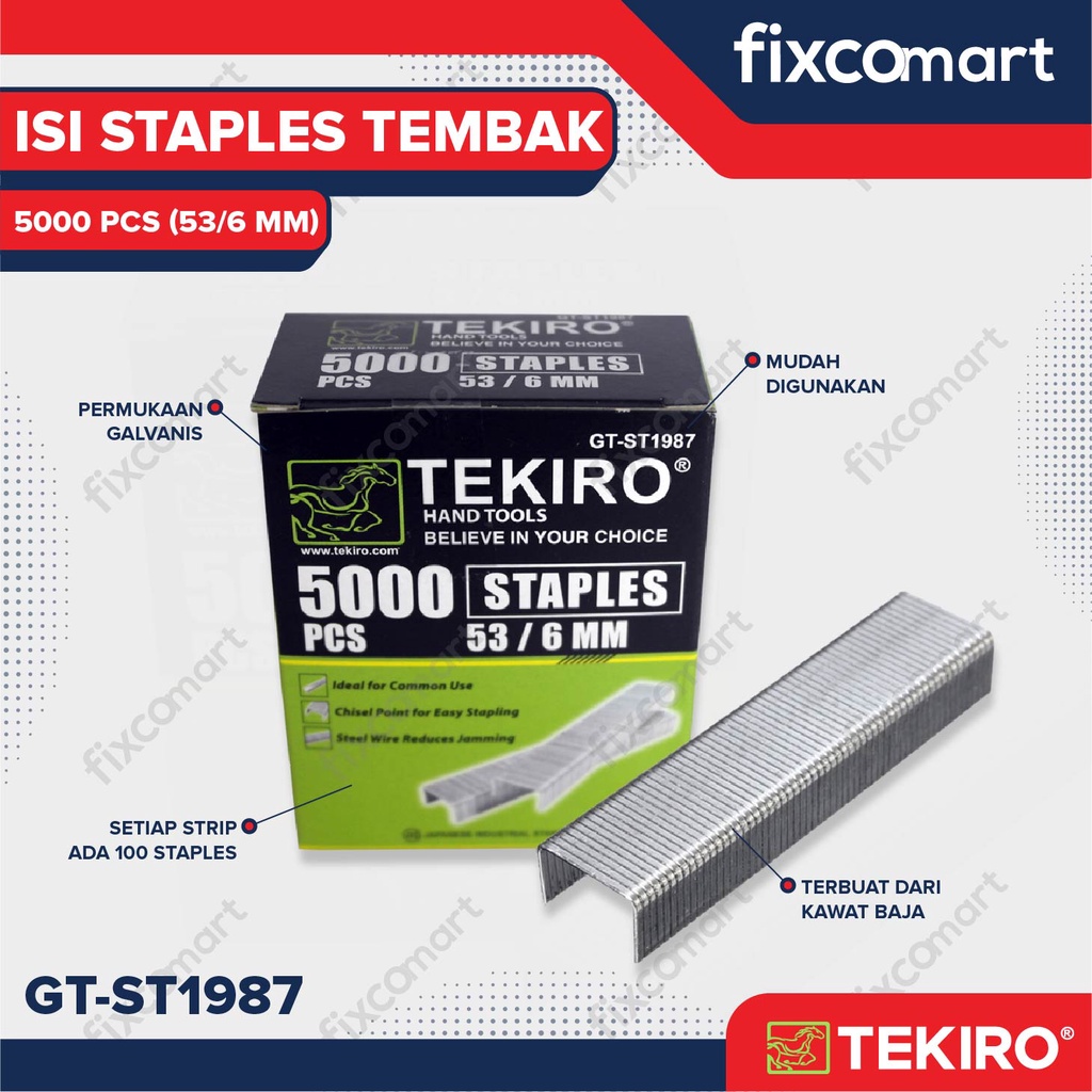 

Baru Tekiro Isi Staples Tembak 6 Mm - 5000 Pcs