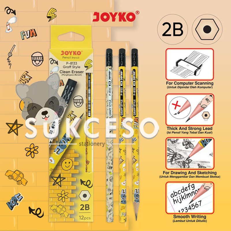 

LUSINAN Joyko Pensil P-8133 2B Graff Style