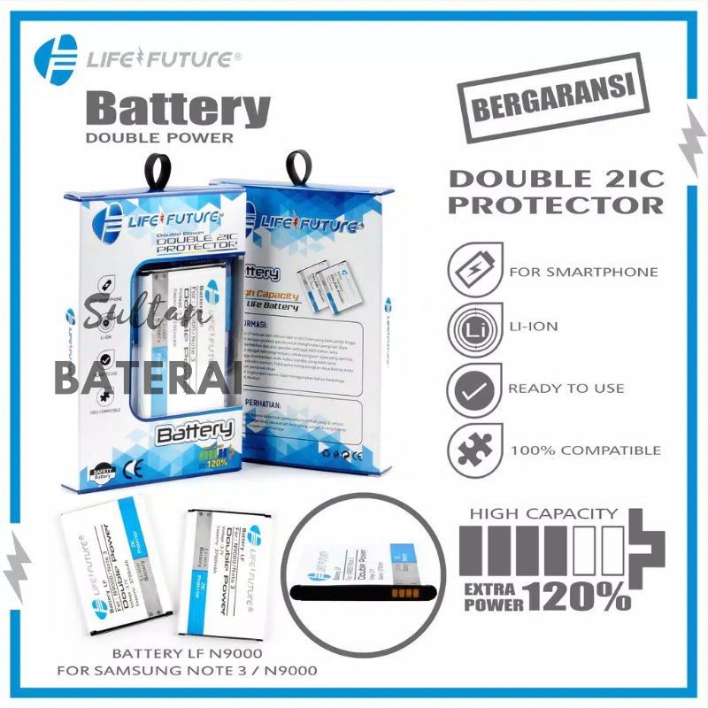 baterai battrey batre double power Samsung Note 3 N9000 N9005 LIFE FUTURE ( SULTAN BATERAI )