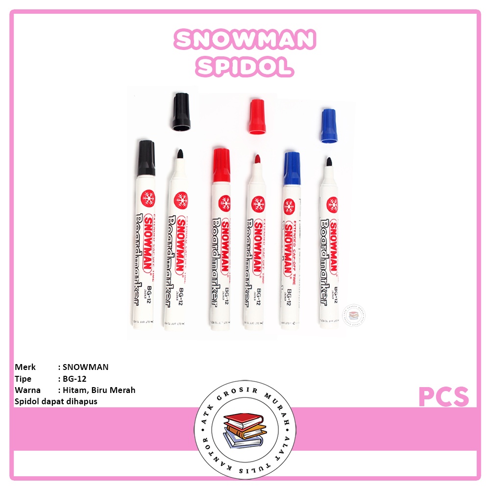 

SNOWMAN - Spidol White Board Marker BG-12 - Pcs