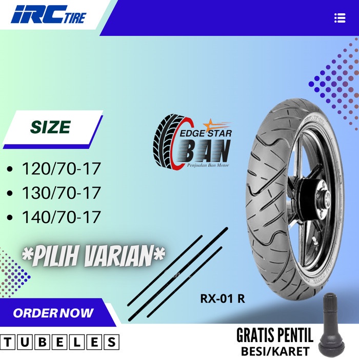 BAN IRC-RX01 R (120/70-17) (130/70-17) (140/70-17) Tubeles Sport