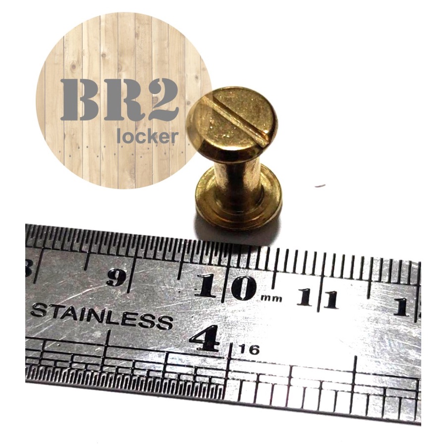 

Baut Jilid buku 12 mm (obeng minus) warna emas muda - 1 pcs
