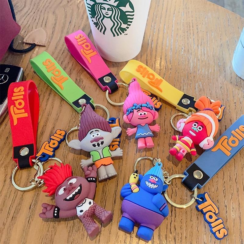 ACC GEMOY - Gantungan Kunci Trolls Gantungan Tas aksesoris Keychain Souvenir Lucu Gemoy