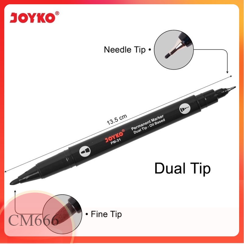 

Spidol Permanen Joyko Dual Tip 2in1