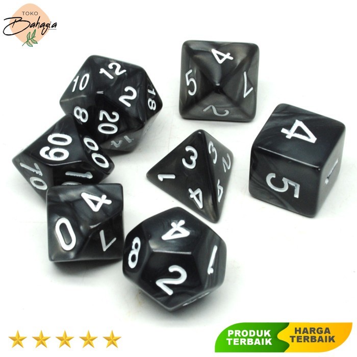 Dadu Polyhedral Bentuk D4 D6 D8 D10 D12 D20