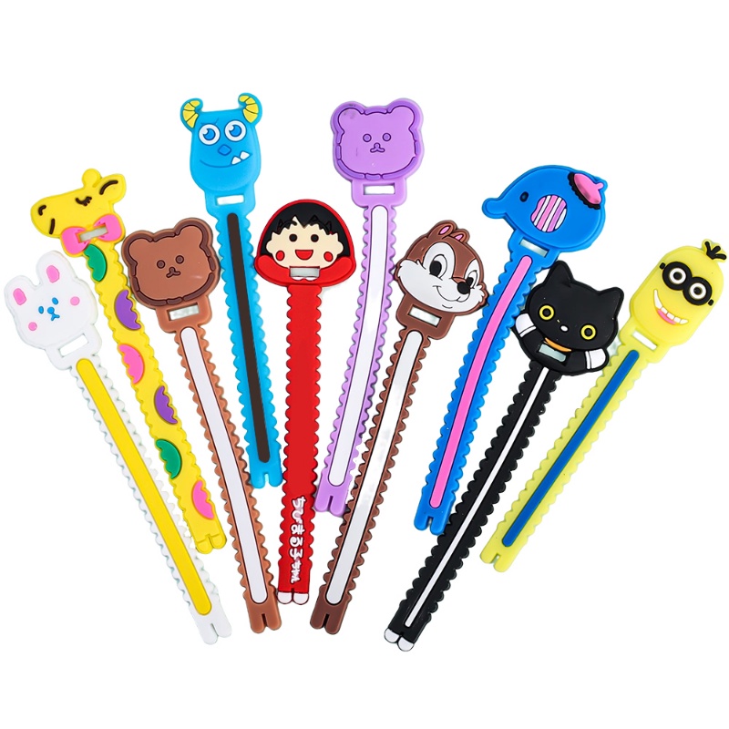 Kartun PVC Data Line Organizer/Charger Ponsel Portabel Kabel USB Dudukan Rangkaian Gigi Berlubang