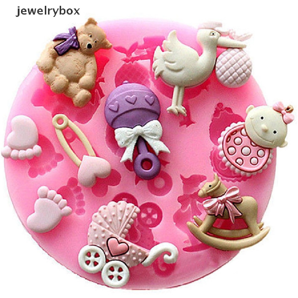 [jewelrybox] Cetakan Kue Fondant Silikon Baby Shower Mold Coklat Baking Sugarcraft Decor Butik