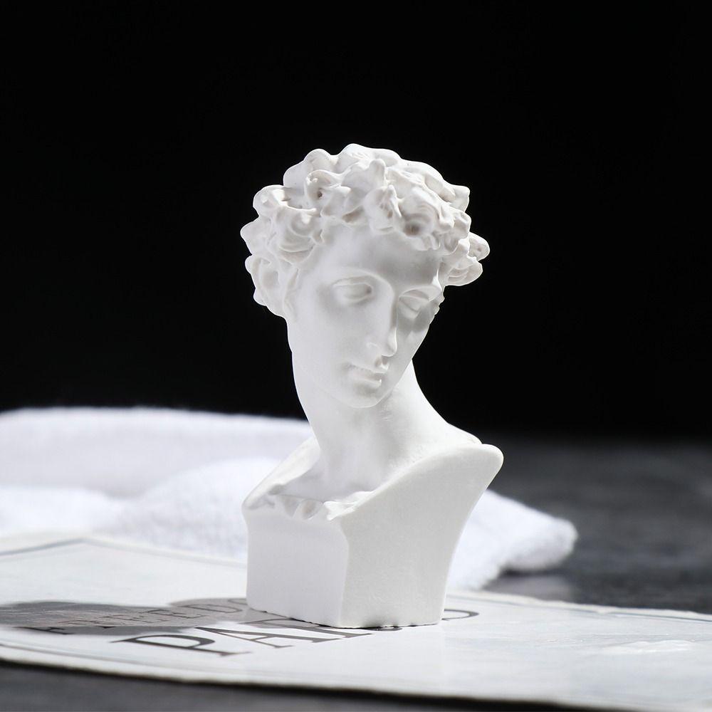 [Elegan] Potret Gypsum Indah Vintage Mini Mudah Dibersihkan Menggambar Latihan Resin Kerajinan Patung Mitologi Yunani