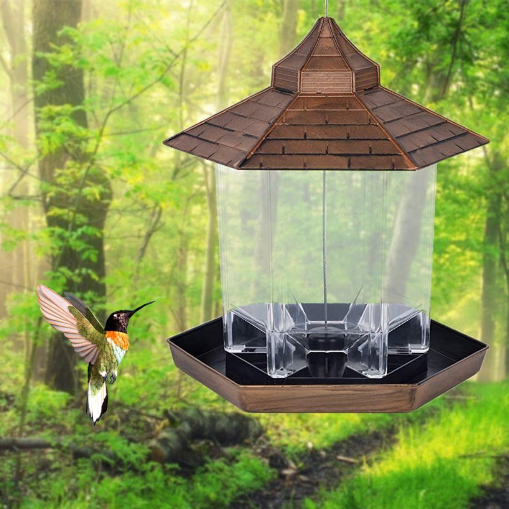 TOP Hanging Wild Bird Feeder Hexagonal Untuk Taman Outdoor Kebun Halaman Feeder Gantung Holder