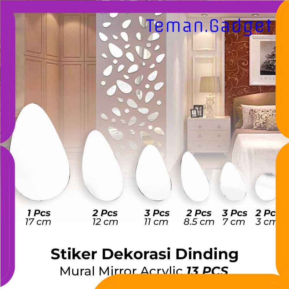 TG -  ART SOLEDI Sticker Dekorasi Dinding Mural Mirror Acrylic 13 PCS - SL09