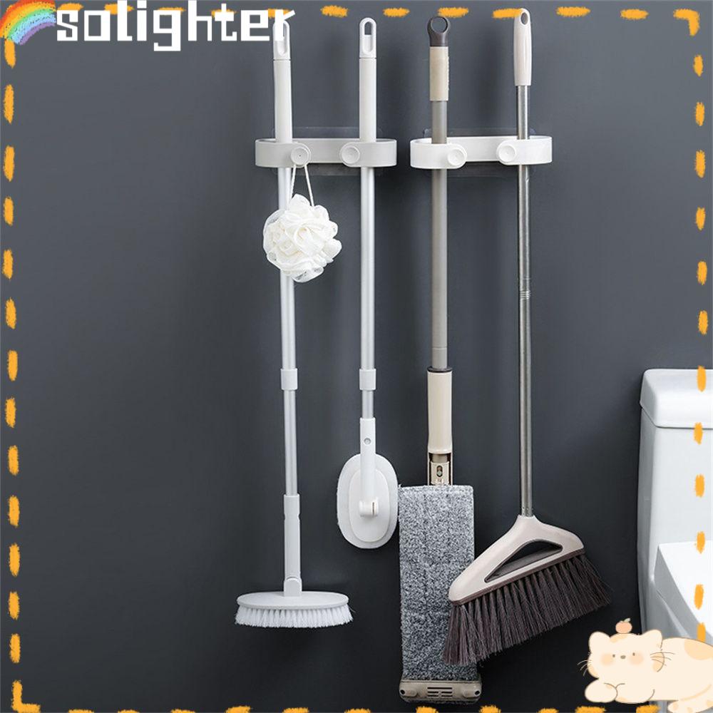 Solighter Mop Holder Home Storage Rak Self Adhesive Sapu Organizer