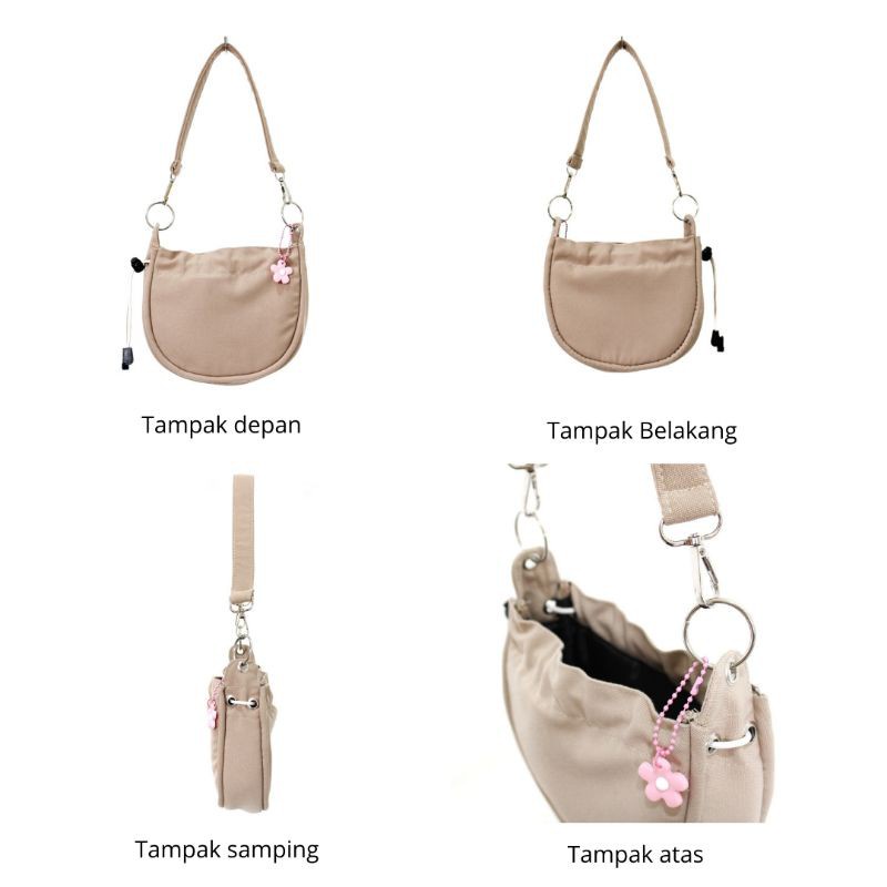 SATU ALAT Tas Selempang Tali Serut HANAKO 100% Canvas Premium Tebal Tas Kanvas