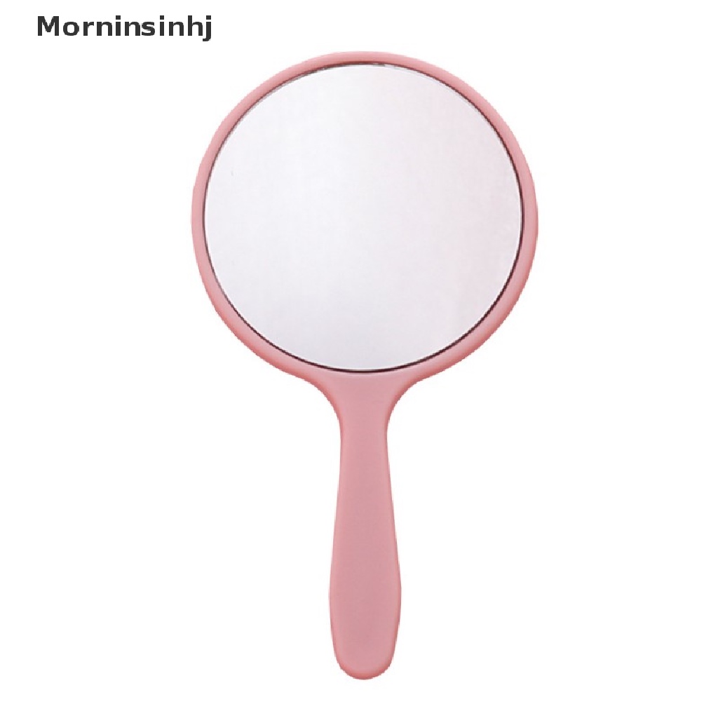 Mornin Cermin Rias Genggam Round Vanity Mirror Dengan Handle Hand Mirror Cosmetic id