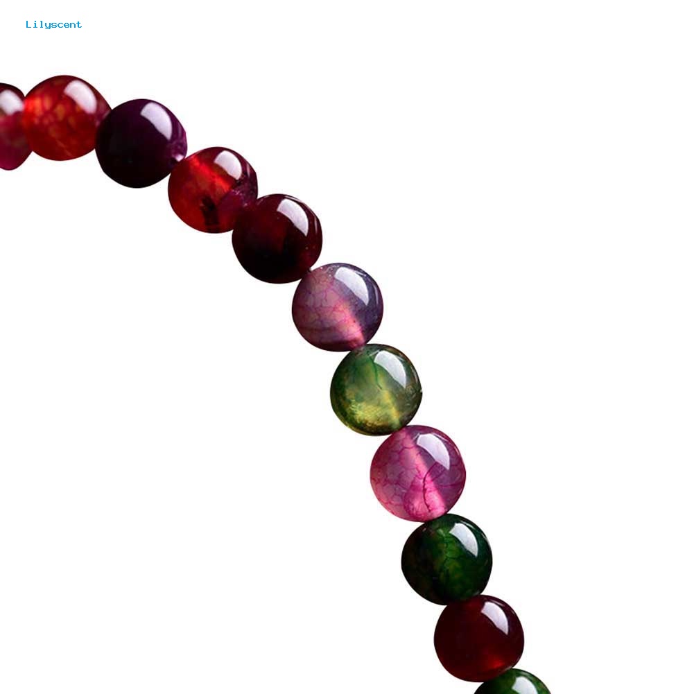 Lilyscent6 /8 /10mm Faux Agate Tourmaline Longgar Manik-Manik Bulat Strand Gelang Membuat Perhiasan