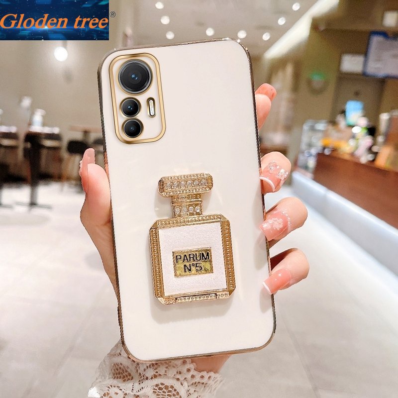 Gloden tree Casing Case Untuk Xiaomi Mi 12 Lite 5G Mi 9T Pro Mi8 Case Dengan Botol Parfum Tendangan Lipat Cakupan Penuh Kamera Case