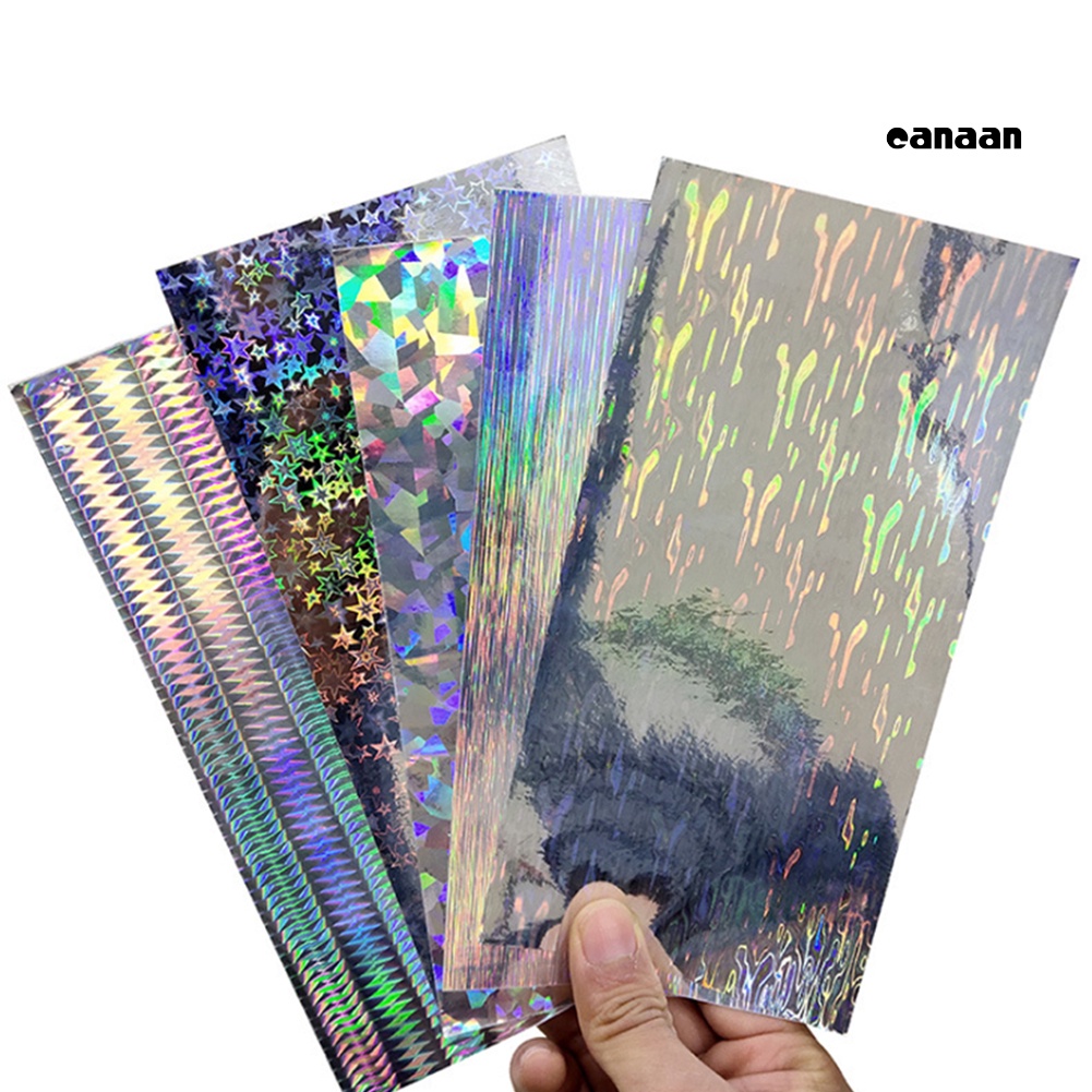 Cnn-10pcs Motif Geometri Hologram Tape Perekat Film Flash Fishing Lure Sticker