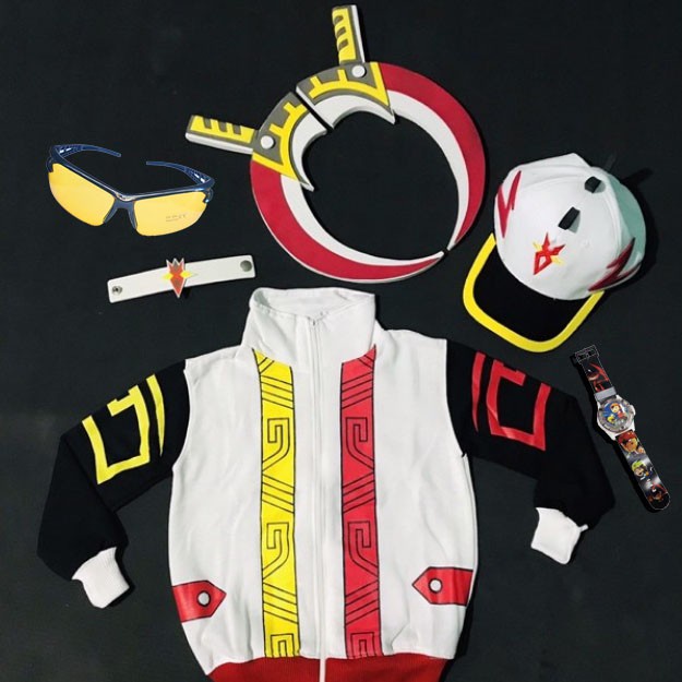 PAKET SET BOBOIBOY SUPRA TOPI KACAMATA JAM JAKET DAN PEDANG