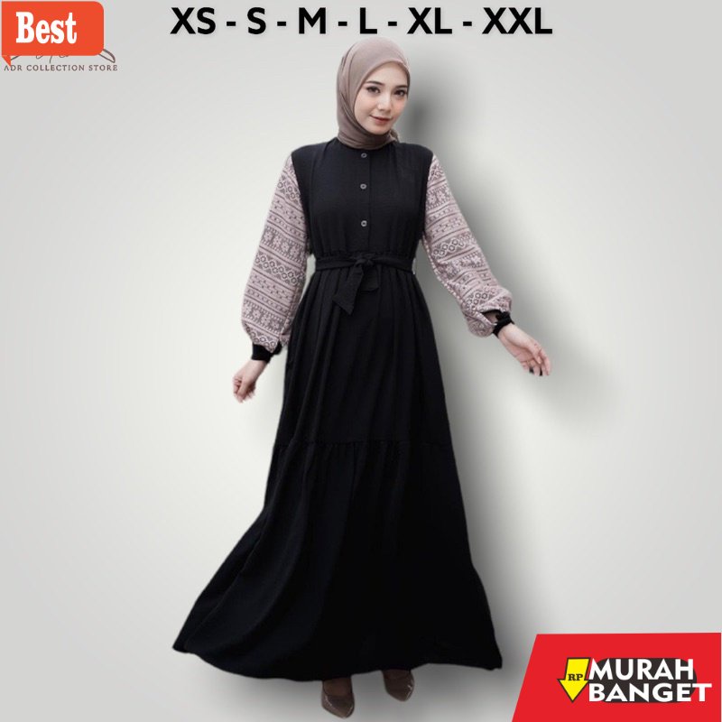 tren buat lebaran terbaru- AZMA Dress Premium Terbaru Kekinian 2022 - Gamis Muslim Airflow Crinkle P